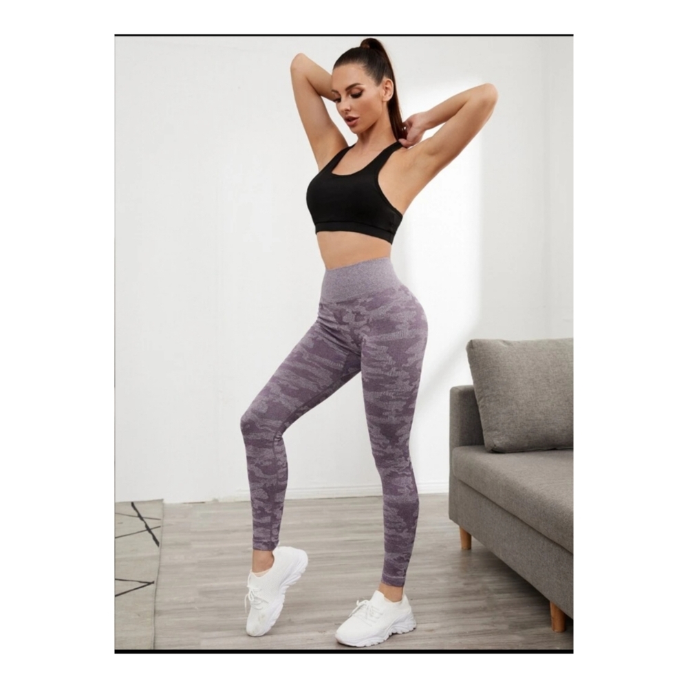 🌺CAMO PRINT SEAMLESS SPORT LEGGINGS - Picture 3 of 16